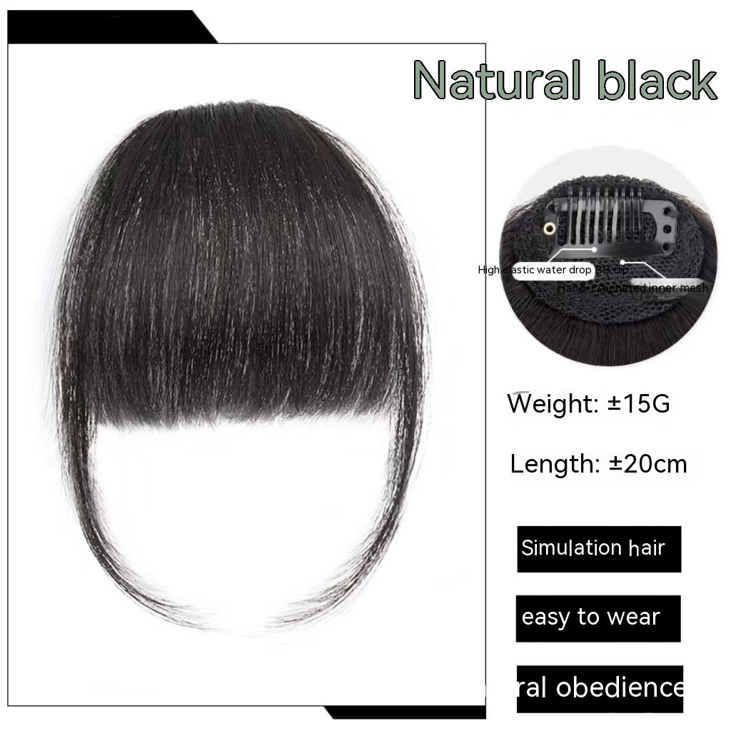 Natural Straight Bangs Hairpiece – Seamless Invisible Clip-In Fringe Wig - HZ Mobile