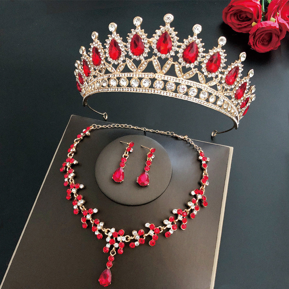 Royal Queen Bridal Jewelry Set – Luxury Wedding Tiara & Earrings Necklace Set for Women - HZ Mobile