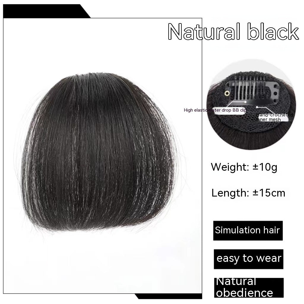 Natural Straight Bangs Hairpiece – Seamless Invisible Clip-In Fringe Wig - HZ Mobile